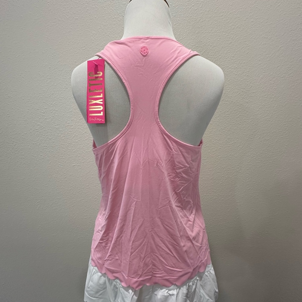 Lilly Pulitzer Luxletic Conch Shell Pink Claralee Bra Tank Top - Picture 2 of 3